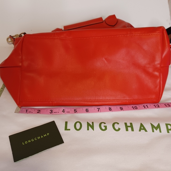 Longchamp Le Pliage Cuir Leather Satchel Handbag Purse - Picture 11 of 15